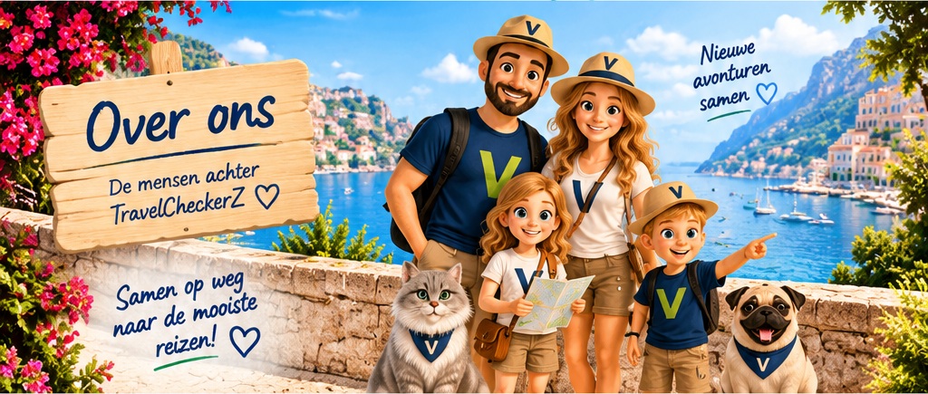 De familie achter TravelCheckerZ op vakantie