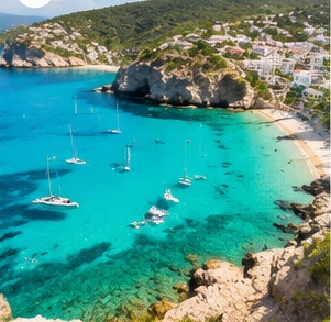 Mediterrane kust sfeerbeeld